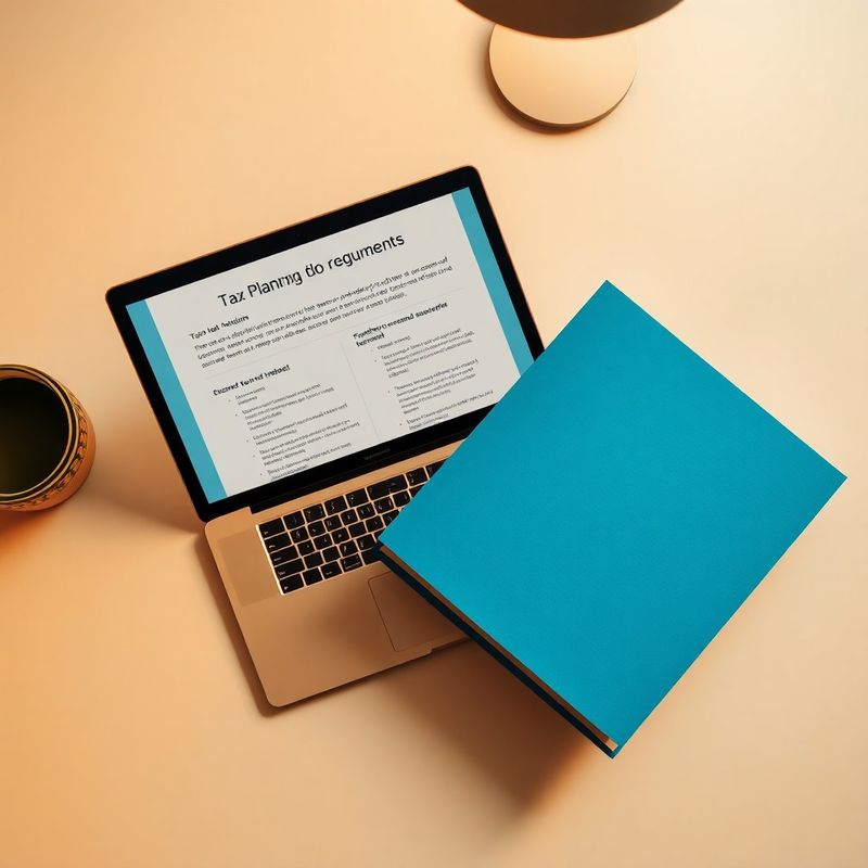 Dosar de planificare fiscală și laptop cu reglementări TVA UE pe un birou modern